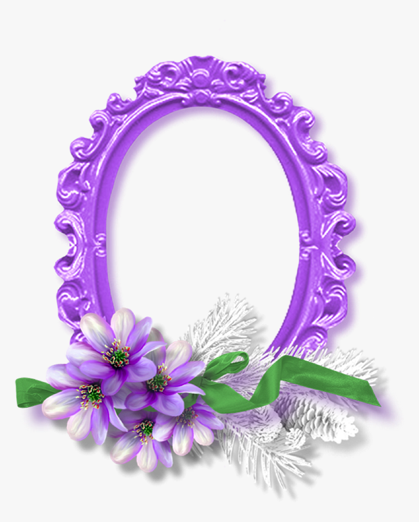 Purple Oval Flower Frame Png Purple Flower Frame Png Transparent Png