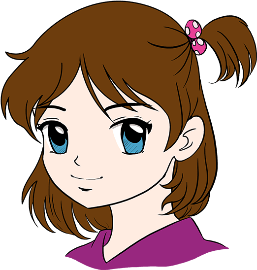 Girl Cartoons To Draw - Anime Girl Face Drawing Easy, HD Png
