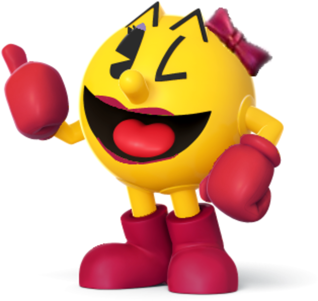 Pac Man Png -ms Pacman Png - Ms Pac Man Super Smash Bros, Transparent ...