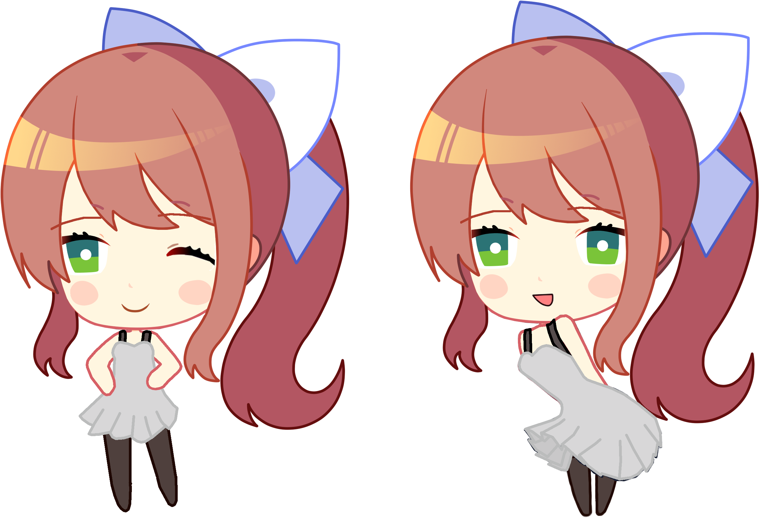 492 Kb Png - Doki Doki Literature Club Monika Sprite, Transparent Png, free  png download