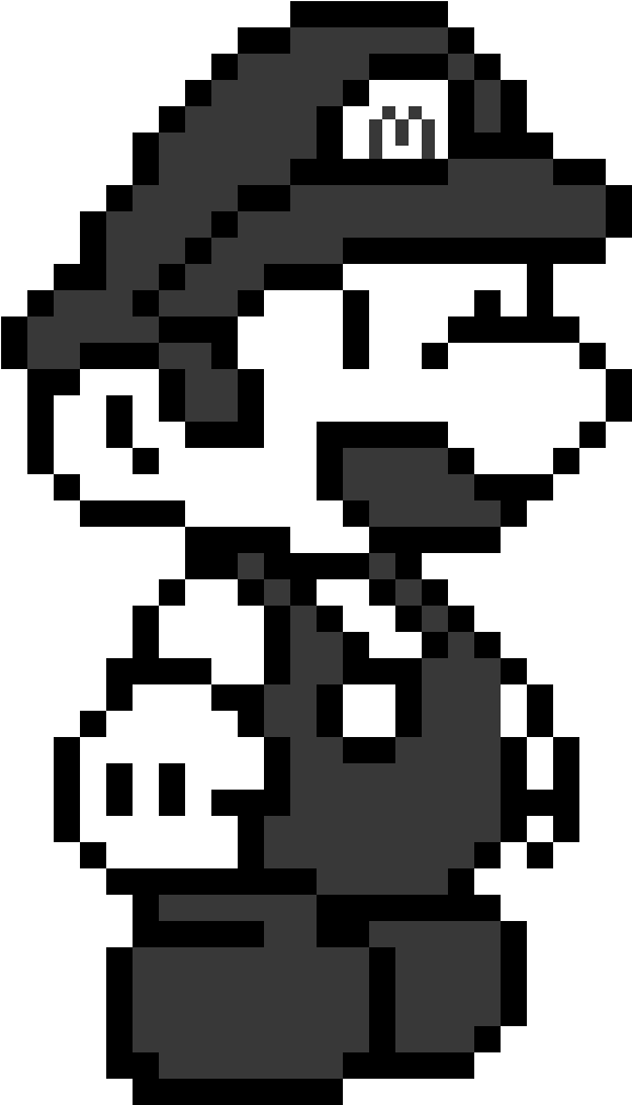 Black And White Mario - Pixel Art Super Mario, HD Png Download, free ...