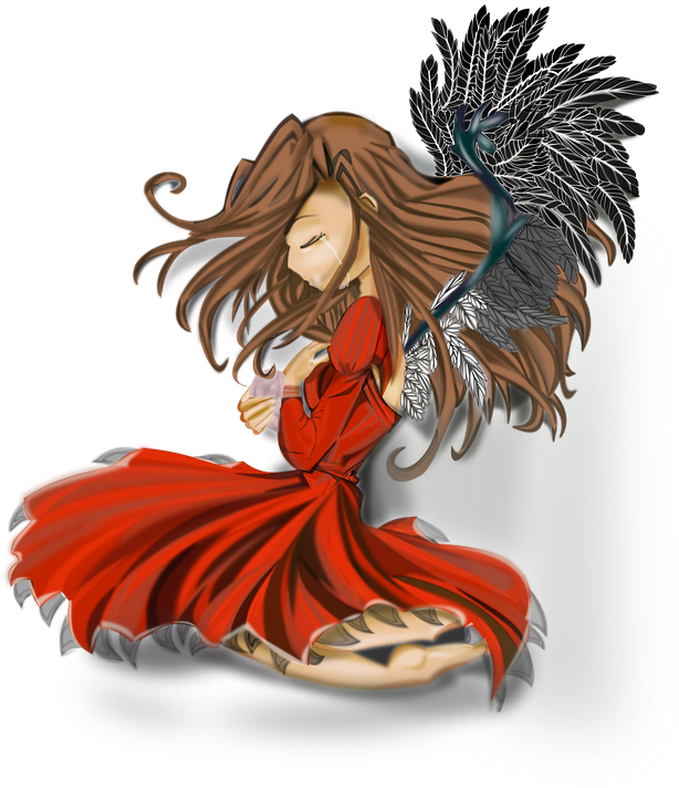 Anime Girl Clipart Happy - Angel Anime Drawing, HD Png Download, free ...