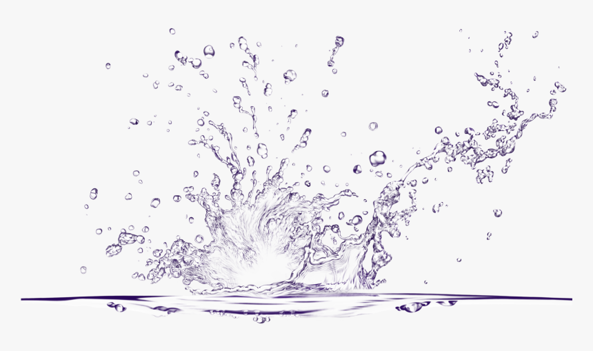 Drawn Water Droplets 3 Water - Water Splash Transparent Background, HD Png Download, Free Download