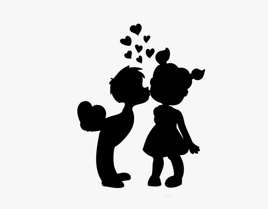 Transparent Girl Silhouette Png - Boy Kissing Girl Clip Art, Png Download, Free Download