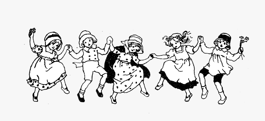 Children Dancing Clipart Black And White, HD Png Download - kindpng
