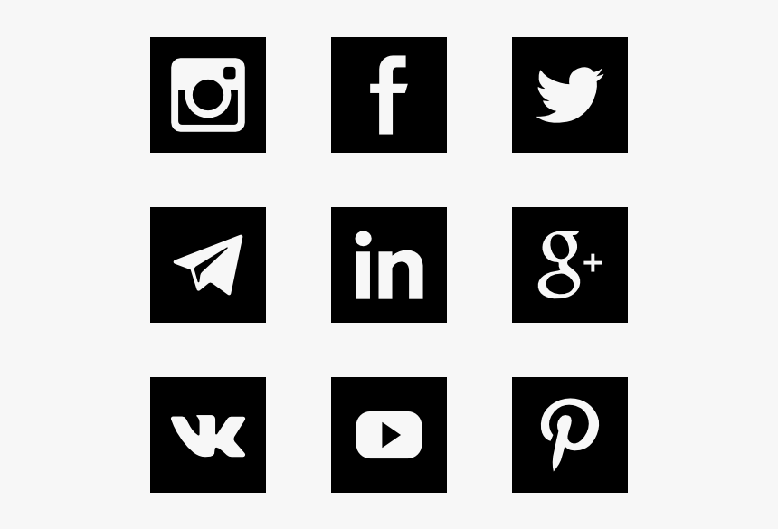 Squared Social Media - Social Icons Png Square, Transparent Png - kindpng