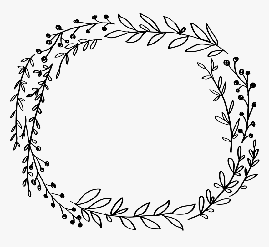 Black & White - Black And White Leaf Circle, HD Png Download - kindpng