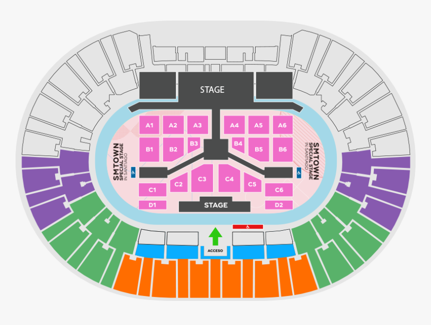 Mapa Smtown Santiago - Estadio Nacional Santiago Sm Town, HD Png Download, Free Download