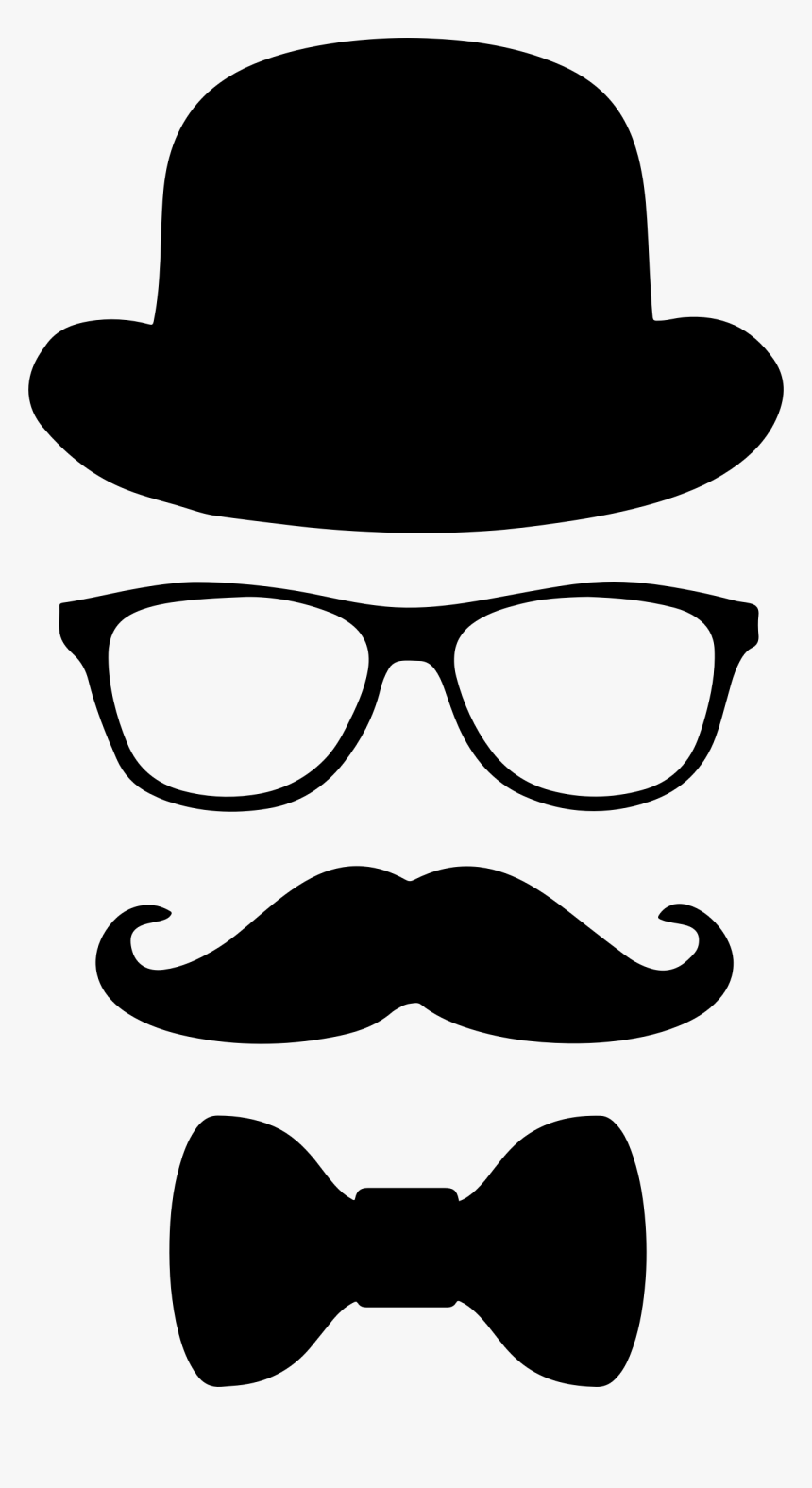 Moustache Top Bow Tie Hat Glasses Clipart - Disguise Clipart, HD Png Download, Free Download