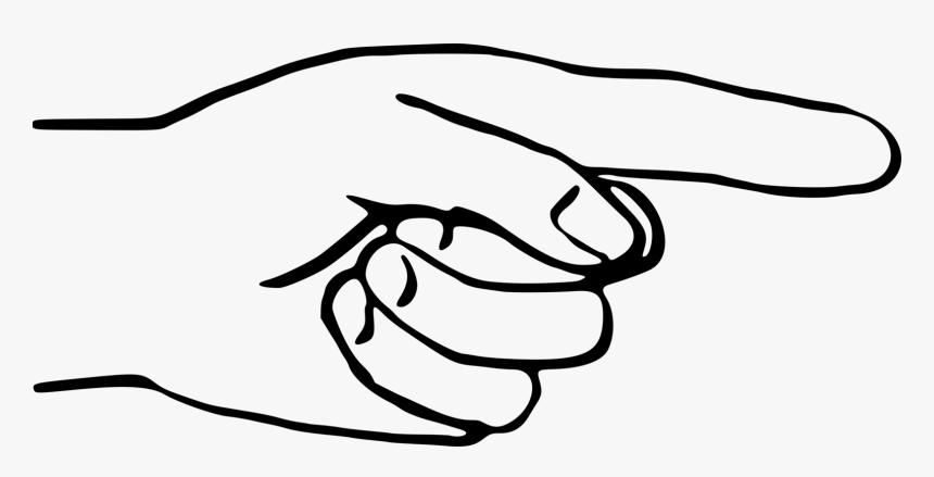 Pointing Clipart Middle Finger Hand - Pointing Finger Line Drawing, HD Png Download, Free Download
