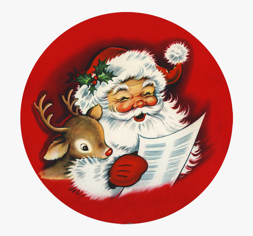 Santa And Reindeer Reading Wish List - Free Santa And Reindeer, HD Png Download, Free Download