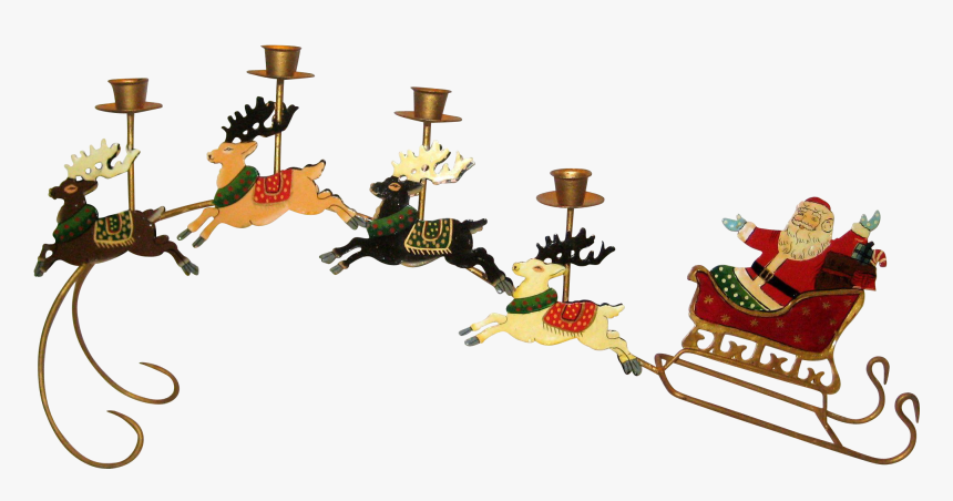 Transparent Santa Sleigh And Reindeer - Cartoon, HD Png Download, Free Download