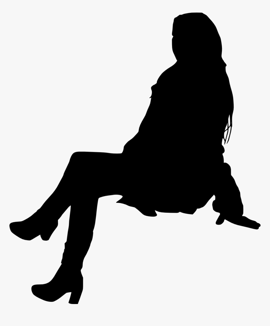 Person Sitting Silhouette Png, Transparent Png, Free Download