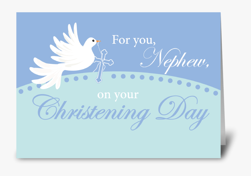 Nephew Christening Dove On Blue Greeting Card - Baptism, HD Png Download, Free Download