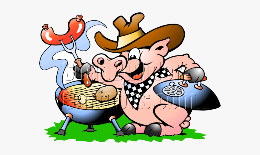 Pig Cooking At Bbq Grill - Pig Cooking, HD Png Download, Free Download