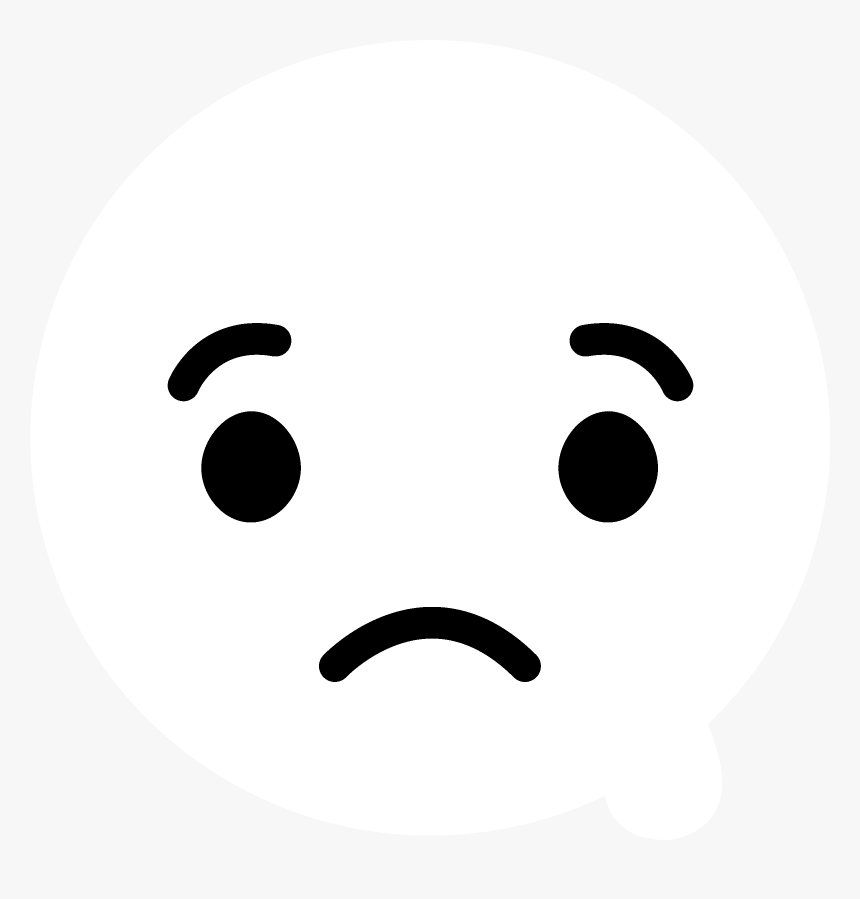 Facebook Sad Logo Black And White - Facebook Emoji Png, Transparent Png, Free Download