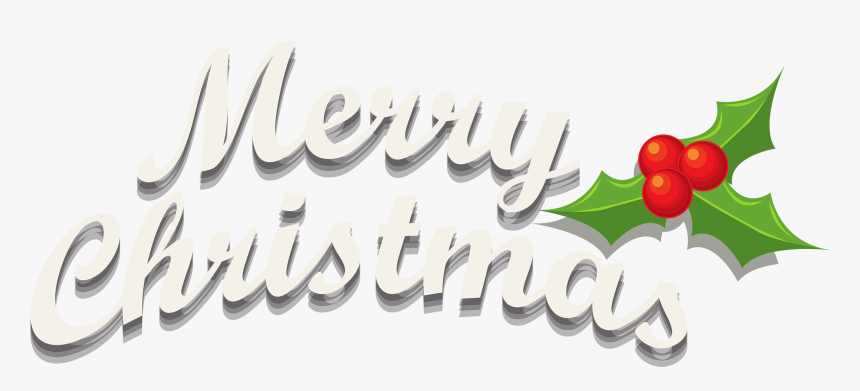 Merry Christmas Decor With Mistletoe Png Clipart - Merry Christmas Png Transparent, Png Download, Free Download