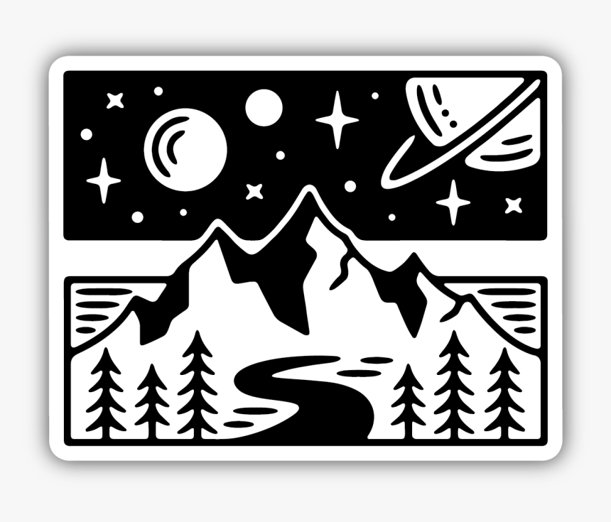 Mountain Space Scene Sticker, HD Png Download, Free Download