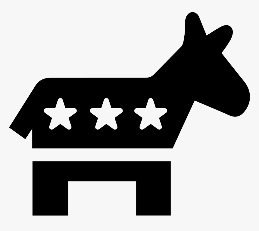 Donkey Americal Political Symbol Of Democrats - Democratic Republican Symbol Black And White, HD Png Download, Free Download