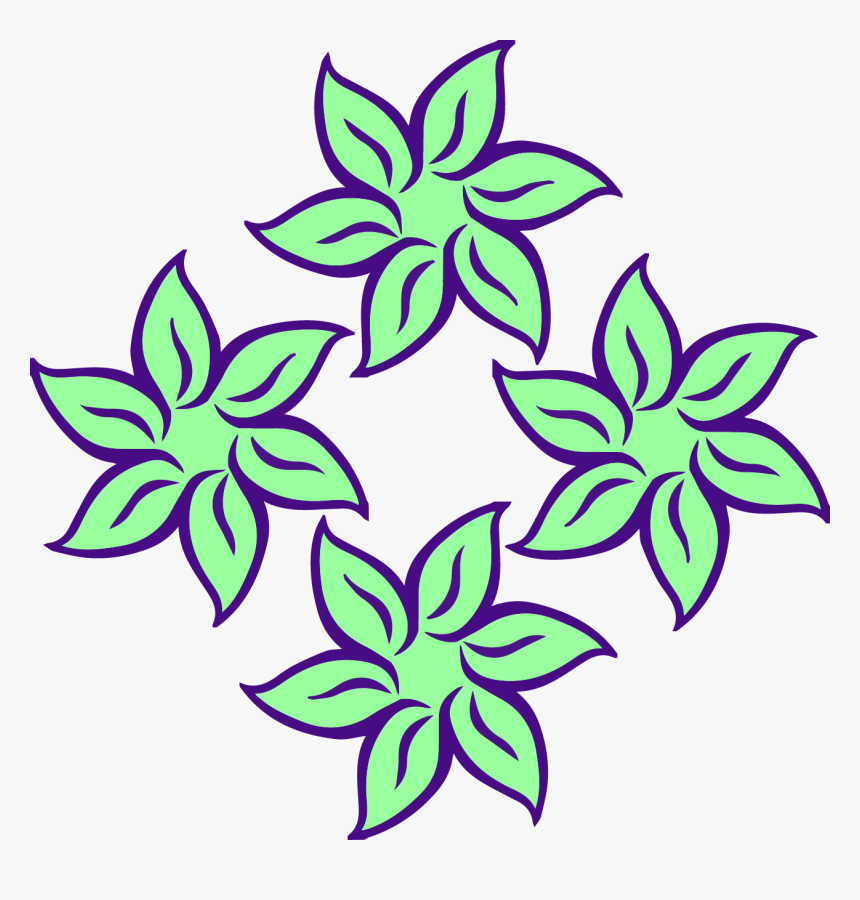 Lavender Clipart Leaf - Flower Clipart B W, HD Png Download, Free Download