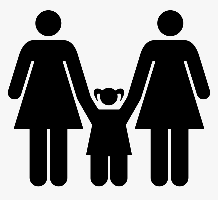 Familiar Group Of Three Persons Two Adult Women And - Red Female Toilet Sign, HD Png Download, Free Download