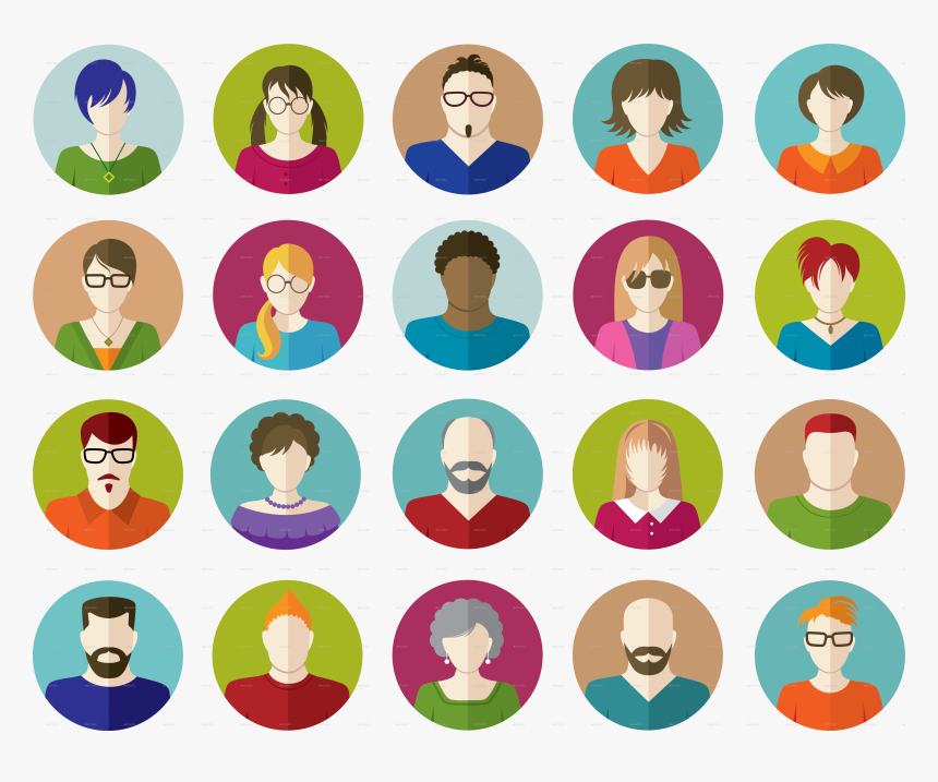 People Flat Icon Set, HD Png Download - kindpng