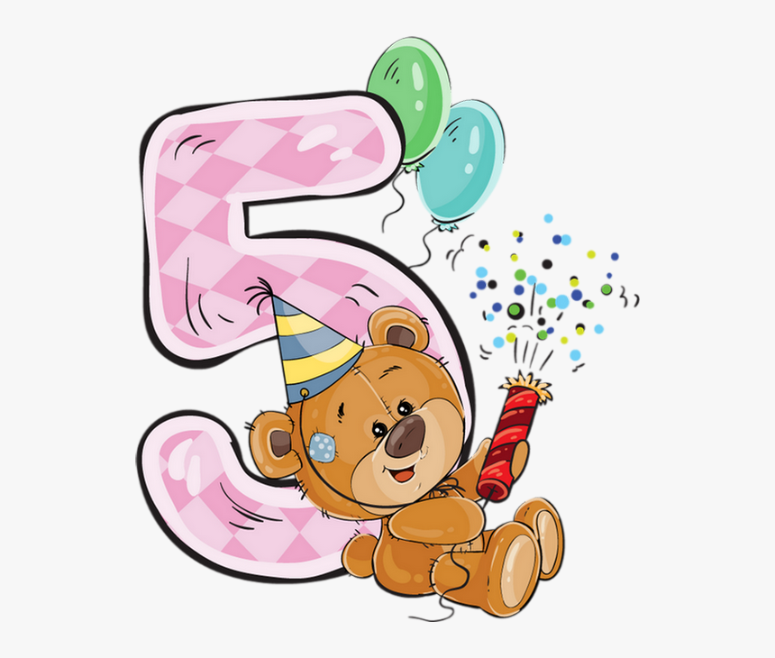 5 Ans Tube Anniversaire Personnage Png Dessin Ours Number Png Bear Transparent Png Kindpng