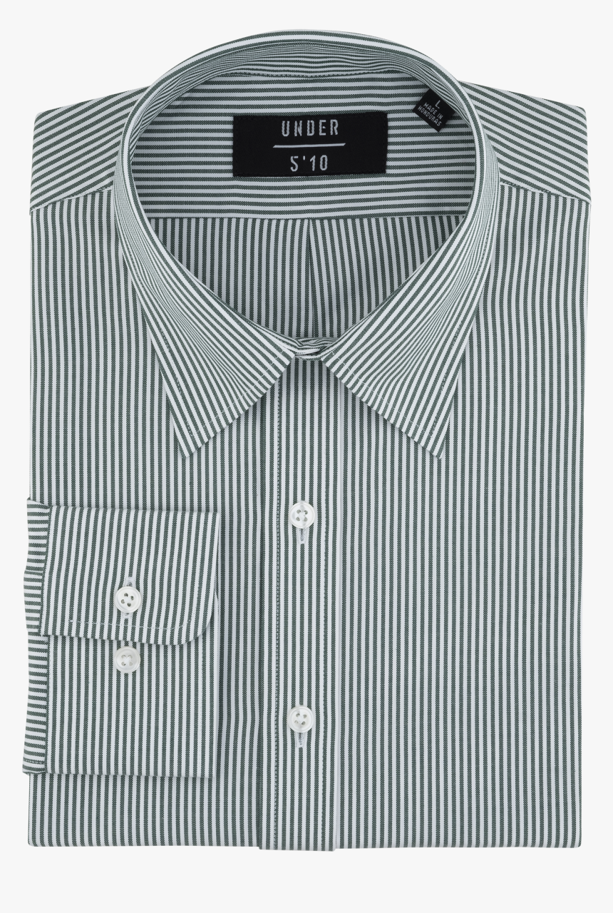 Green Striped Modern Oxford Shirt For Short Men And - Active Shirt, HD ...