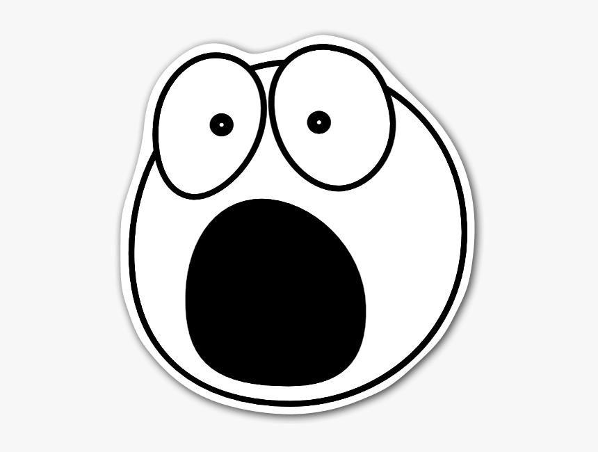 Afraid Emotion Icon Sticker - Scared Clipart Black And White, HD Png Download, Free Download