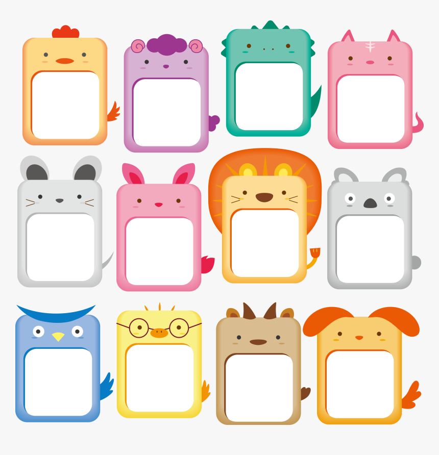 Cute Animals Frame Collection Animal Drawing Clipart - Cute Animal