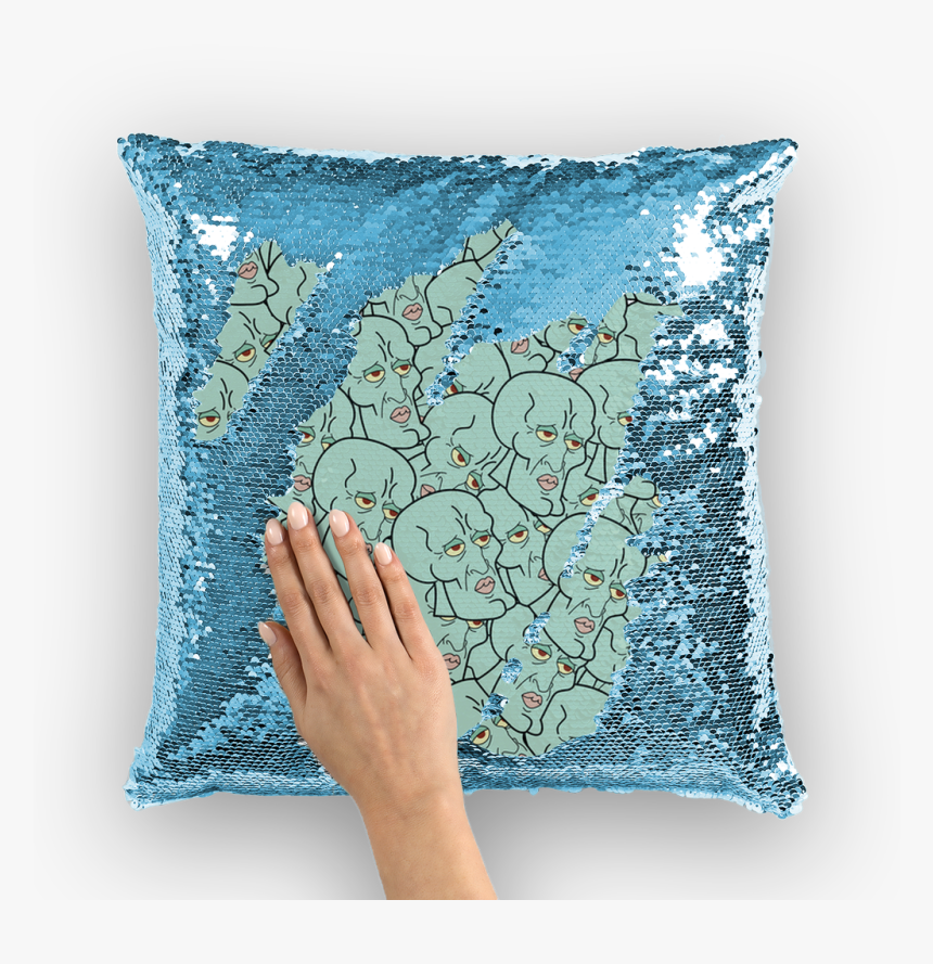 Handsome Squidward Sequin Cushion Cover - Danny Devito Sequin Pillow, HD Png Download, Free Download