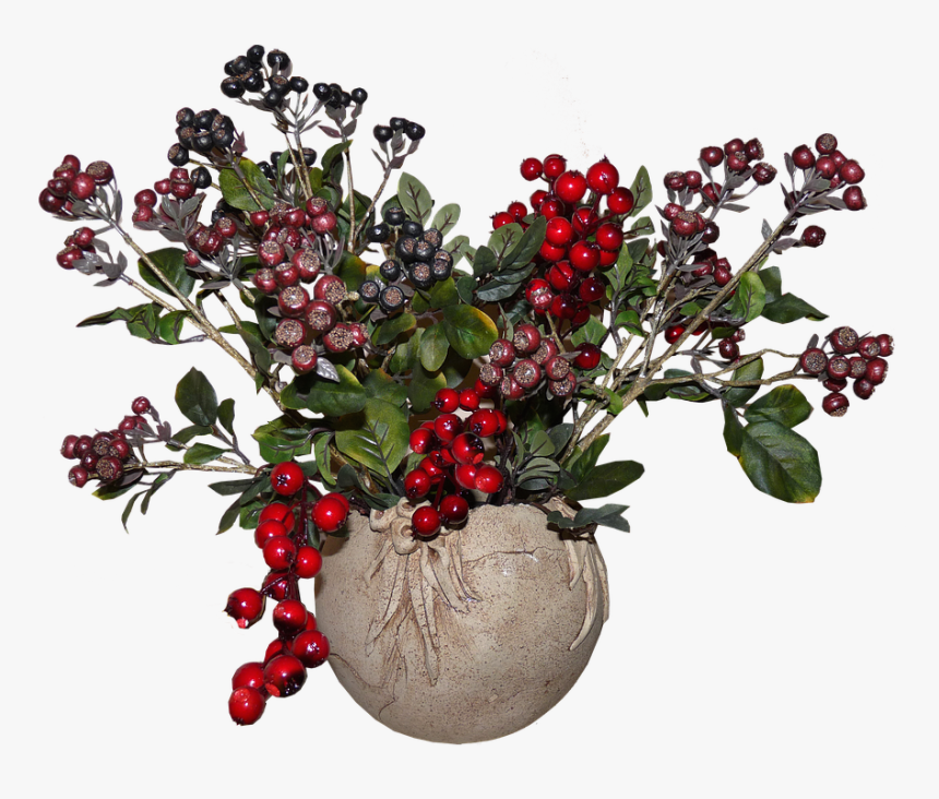 Berries, In, Bowl, Cut, Out - Flowerpot, HD Png Download, Free Download