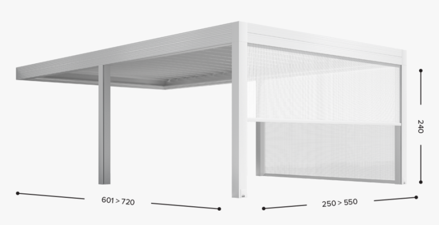 Gibus Med Azimut Retractable All Weather Roof Patio - Canopy, HD Png Download, Free Download