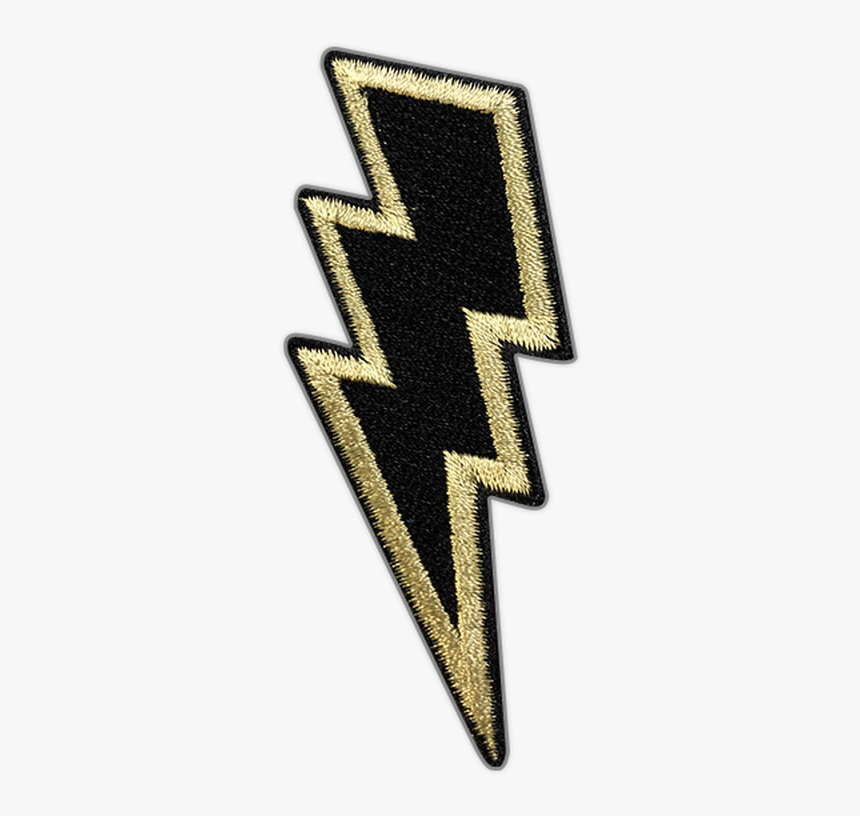 Black/gold Lightning Bolt Patch By Seventh - Lightning Bolt Gold Png, Transparent Png, Free Download