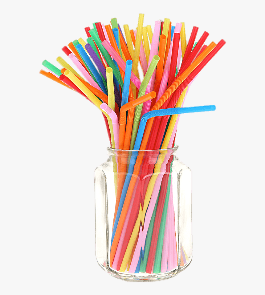 Coloured Straws In A Jar - Plastic Straws Transparent Background, HD Png Download, Free Download