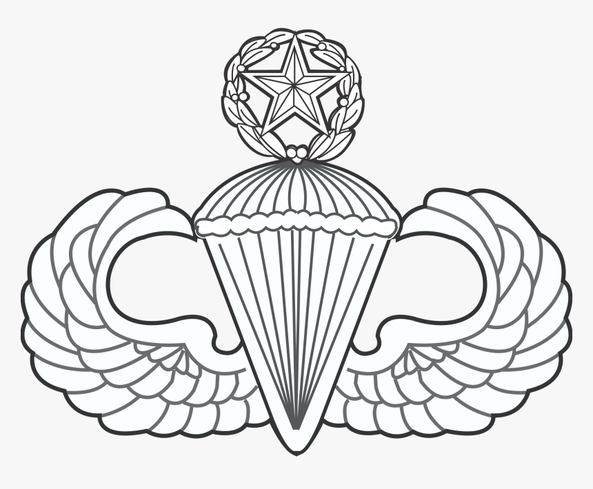 Round Canopy Parachuting Team - Master Parachutist Badge, HD Png Download, Free Download