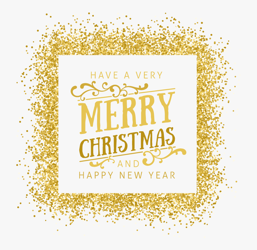 Gold Euclidean Vector New Year Clip Art - Gold Glitter Frame Png, Transparent Png, Free Download