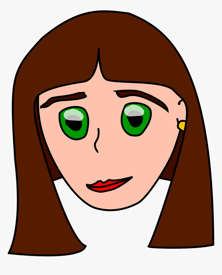 Transparent Brunette Png - Clipart Girl Head, Png Download, Free Download