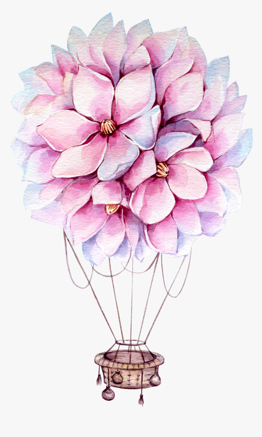 Hot Air Baloon Png - Drawing Flower Hot Air Balloon, Transparent Png, Free Download