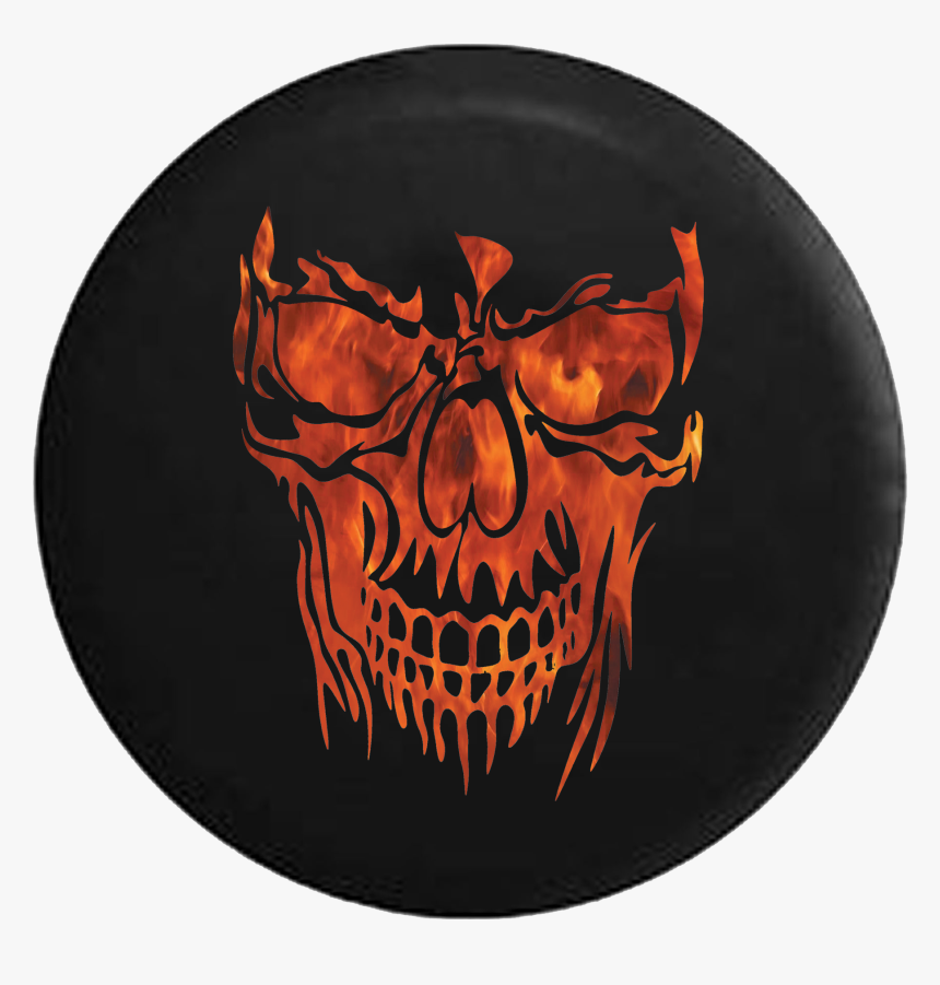 Hell And Back Flaming Skull Face - Jeep Skull Tire Cover, HD Png Download, Free Download