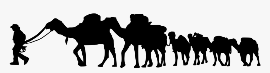 Camel Caravan Silhouette Png, Transparent Png, Free Download