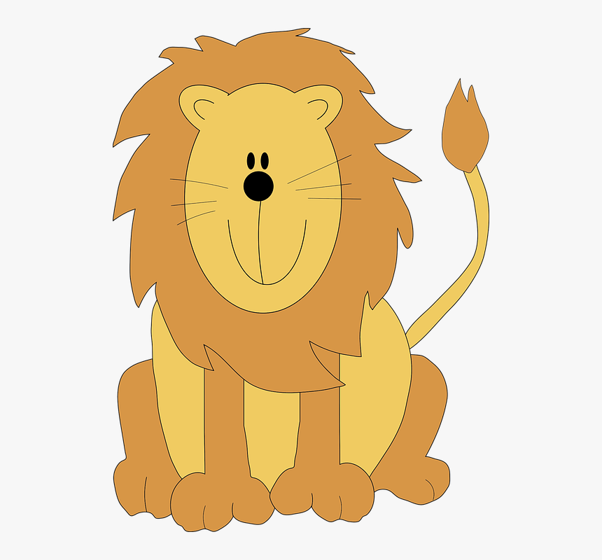 Cartoon, Cat, Feline, King Of The Jungle, Lion - Cute Lion Clip Art, HD Png Download, Free Download