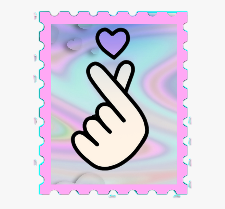 Love Hand Stamp Lovesymbol Heart Bts Love Hand Sign Hd Png Download Kindpng