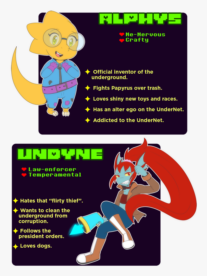 Underchaser Alphys And Undyne - Cartoon, HD Png Download, Free Download