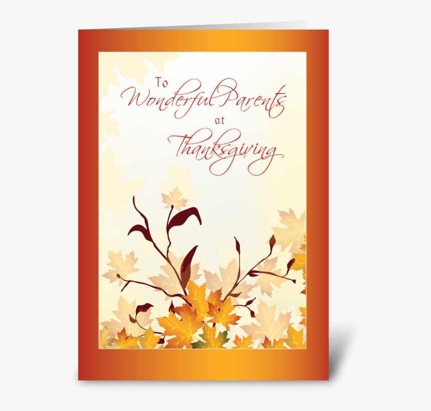 Parents Thanksgiving Red Leaves Greeting Card - Miss You At Thanksgiving, HD Png Download, Free Download