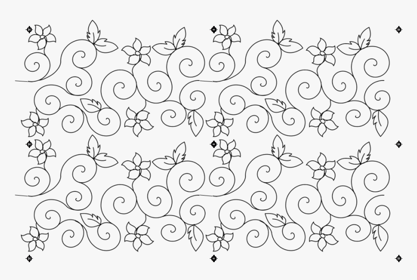 Black & White Star And Swirly Line Pattern, HD Png Download - kindpng