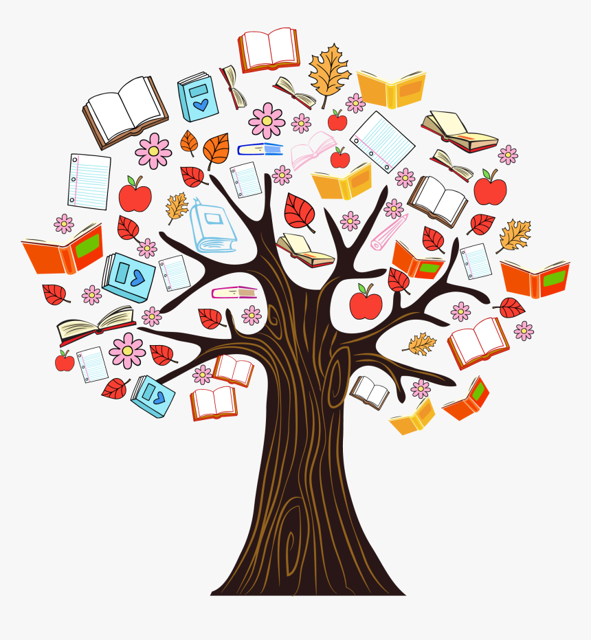Vector Knowledge Color Tree Illustration Book Reading - Book Tree Clipart, HD Png Download, Free Download