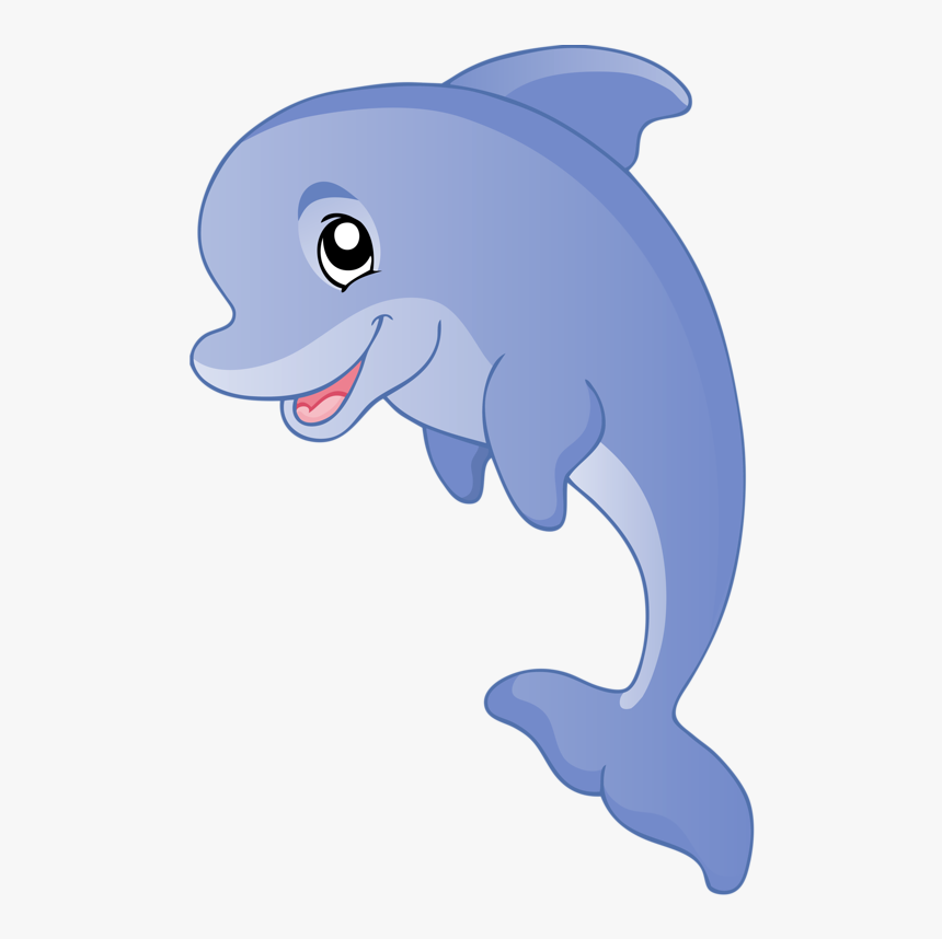 Dolphin Clipart Kid - Cartoon Dolphin Transparent Background, HD Png Download, Free Download