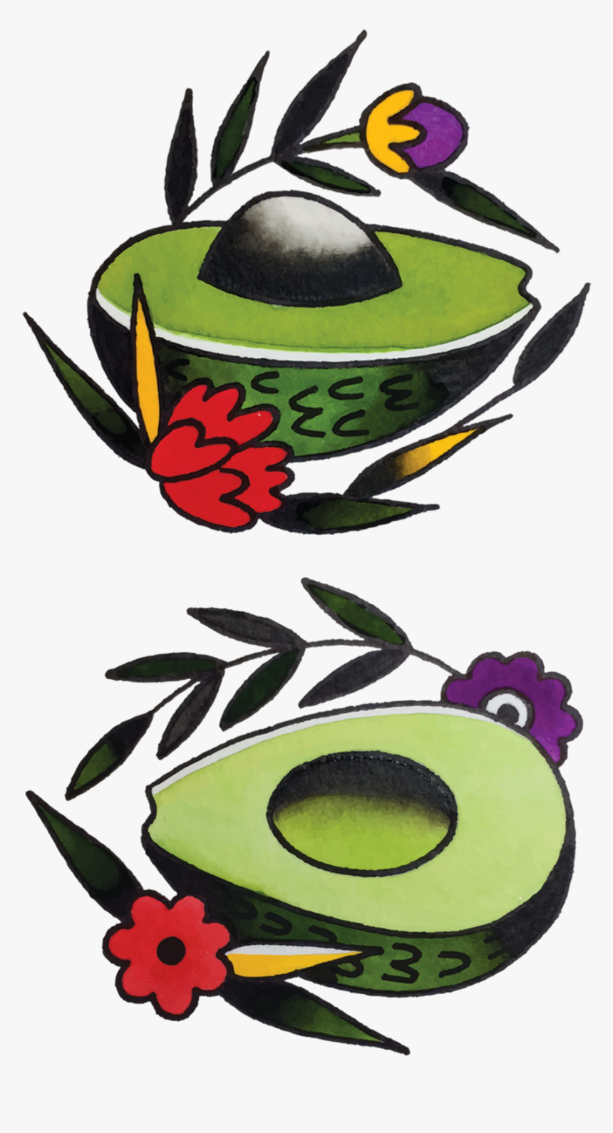 Tattly Avocado Jessi Preston 00 V=1532012319 - Avocado Tattoo, HD Png Download, Free Download