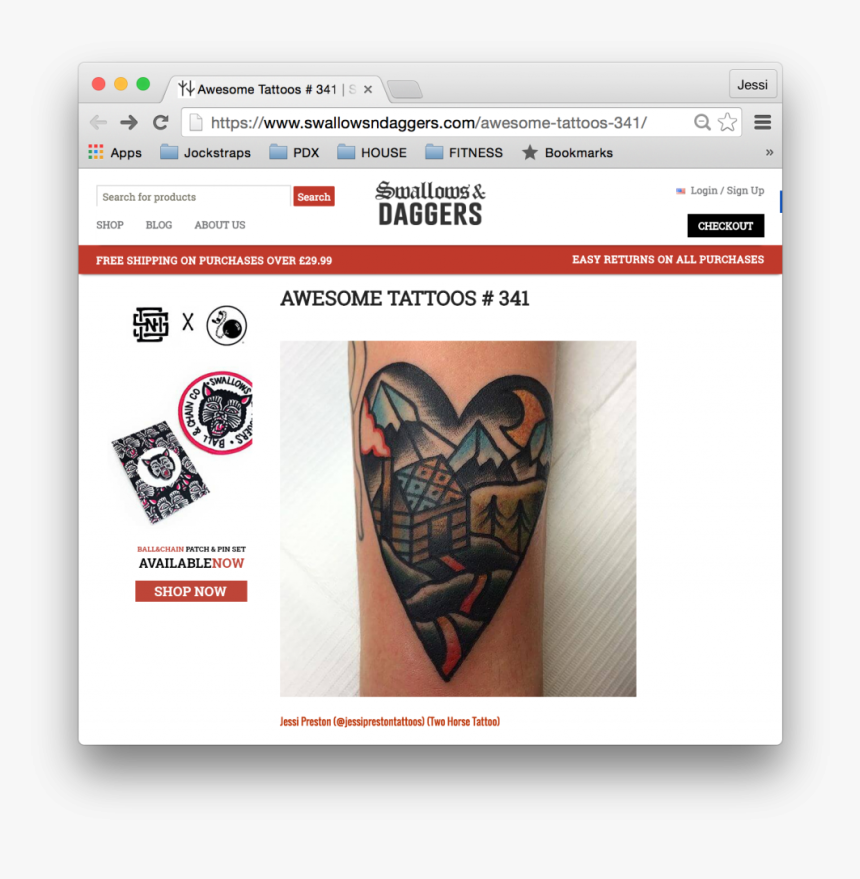 Jessi Preston Featured On Swallows & Daggers - Tattoo, HD Png Download, Free Download